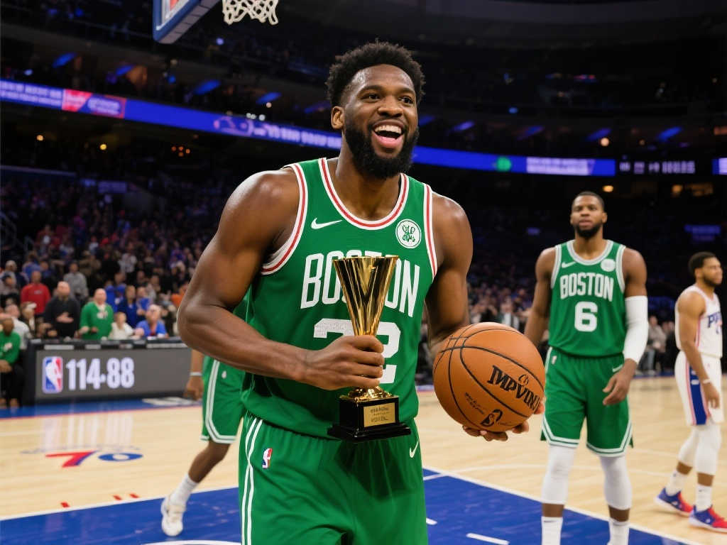 [流言板]两年前今日：恩比德荣膺MVP，76人主场却不敌凯尔特人